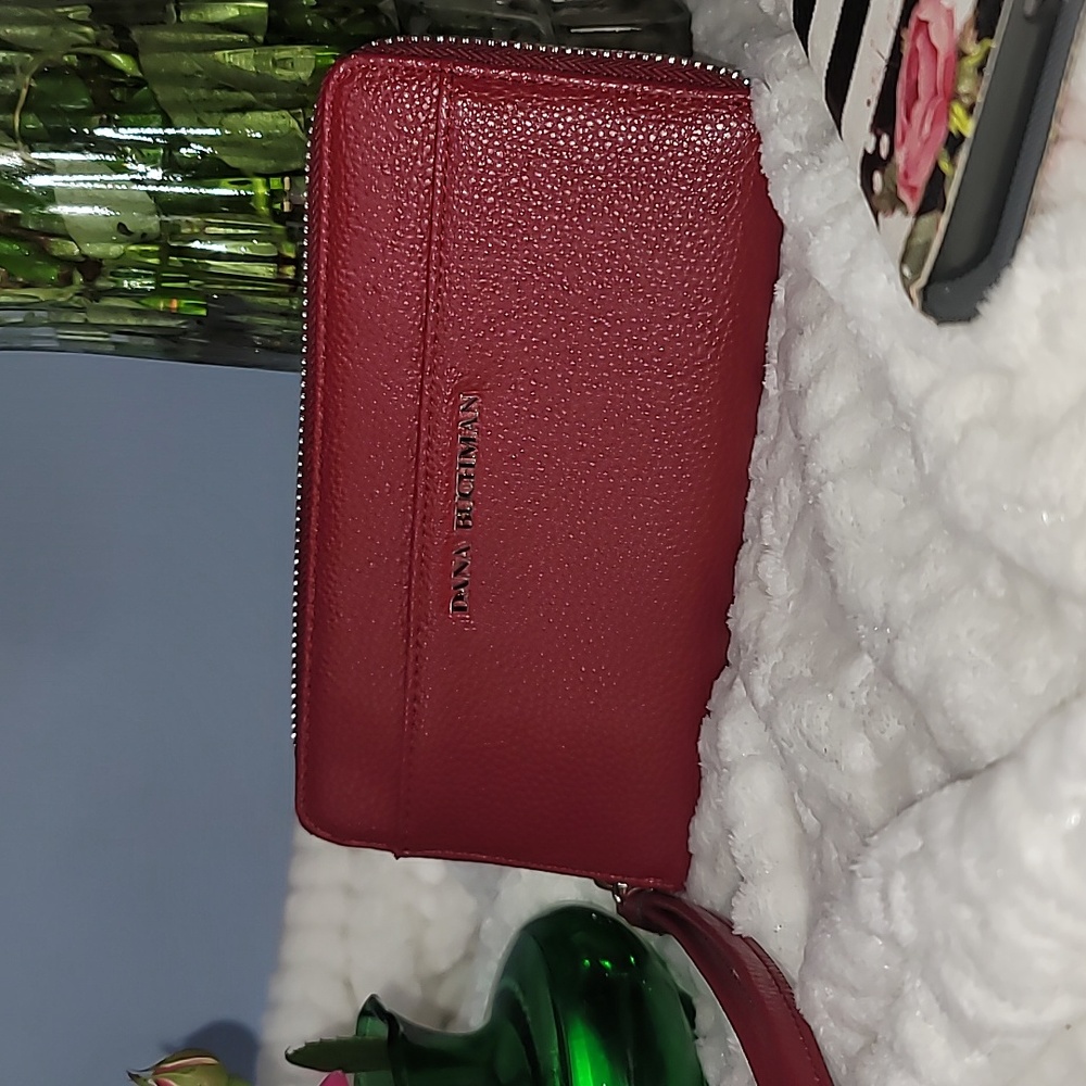Dana Buchman Wallet Burgundy  Hand Clutch Wallet. Small Tear On One Spot See Pic